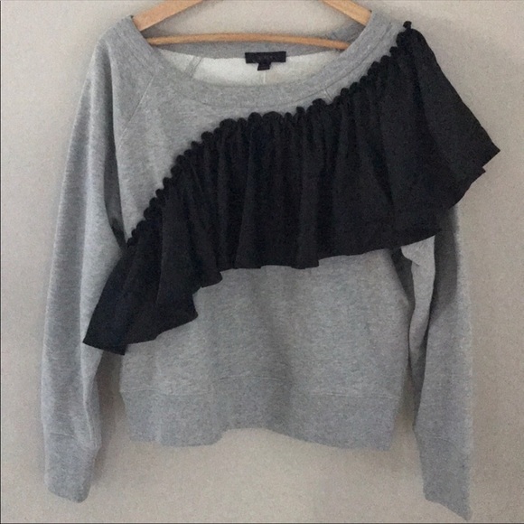 NWT J. Crew Medium left cutest ruffled sweatshirt - Picture 4 of 5